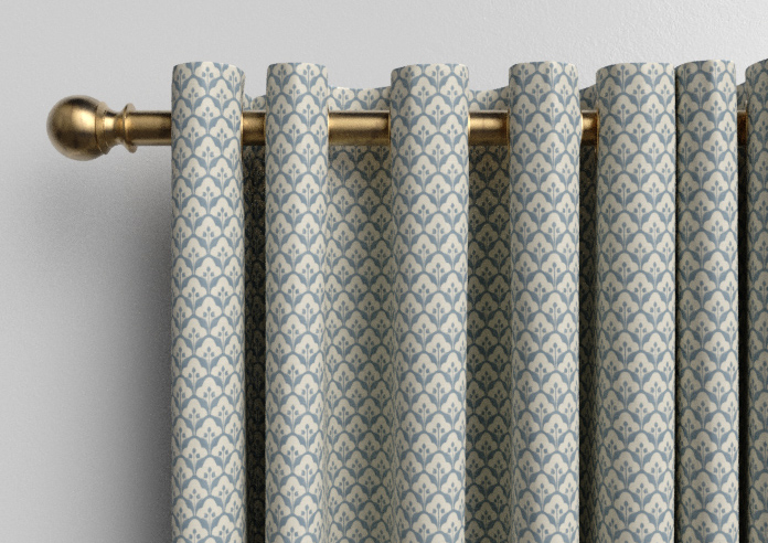 Trellis Prints, Scallop and Bud Raffs Blue - Made to Measure Curtains - Image 12